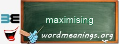 WordMeaning blackboard for maximising